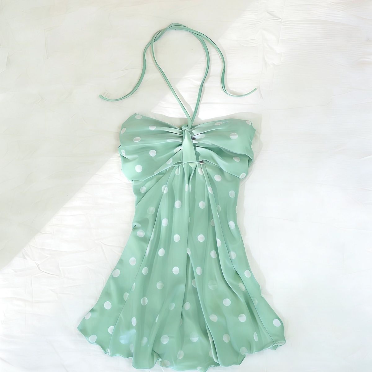 Veste sans haltère sans haltère sans haltère à point de Polka vert menthe