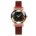 Magnetic-steel Starry Sky Montres pour femmes de style romain avec bracelet milanais polyvalent