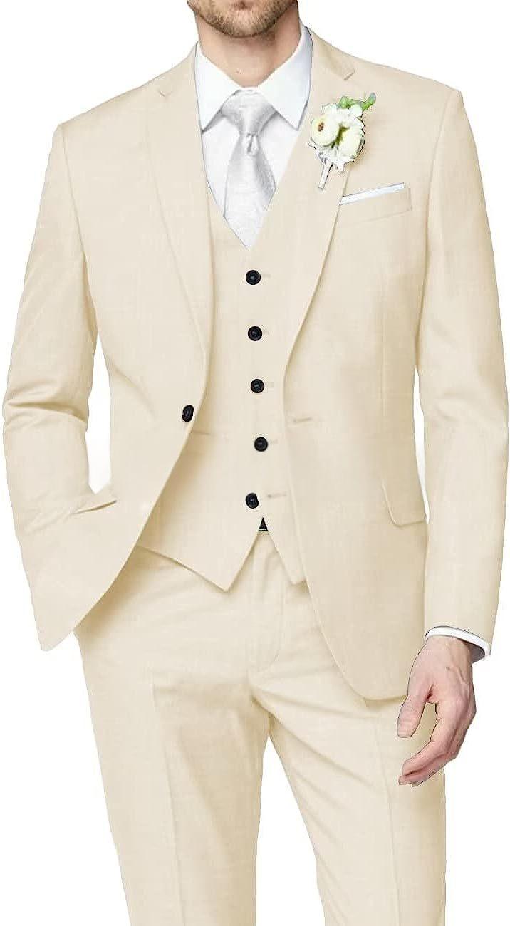 Mens Slim-fit trois-pièces avec une veste à un seul sein