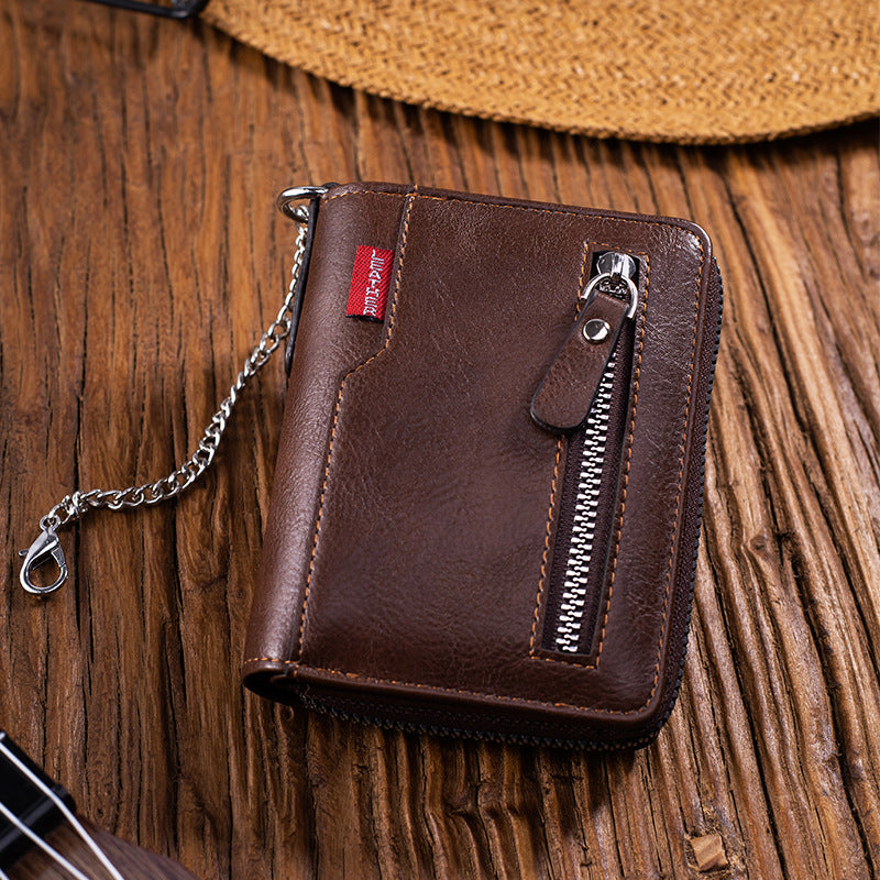 Fentes de cartes multiples Grande capacité deux fois Zipper cash and Card Versatile Bag