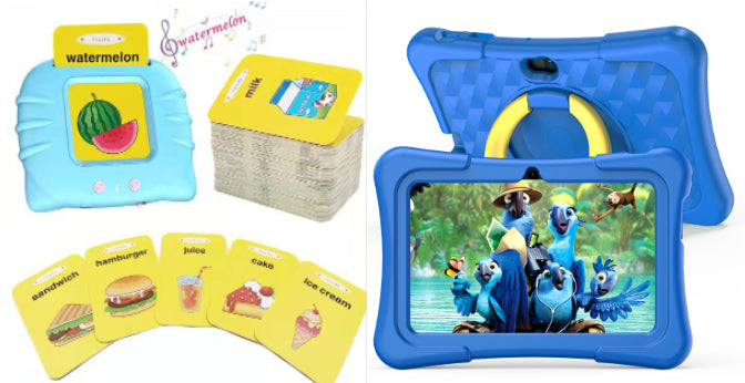 7-pouces d'éducation pour enfants plat avec housse en silicone de protection Manche de rotation à 360 degrés B