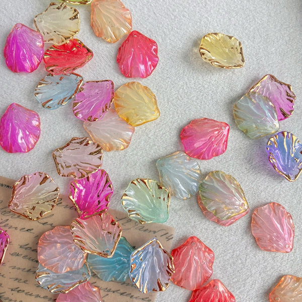 Perles de feuille de coquillage en or gradué