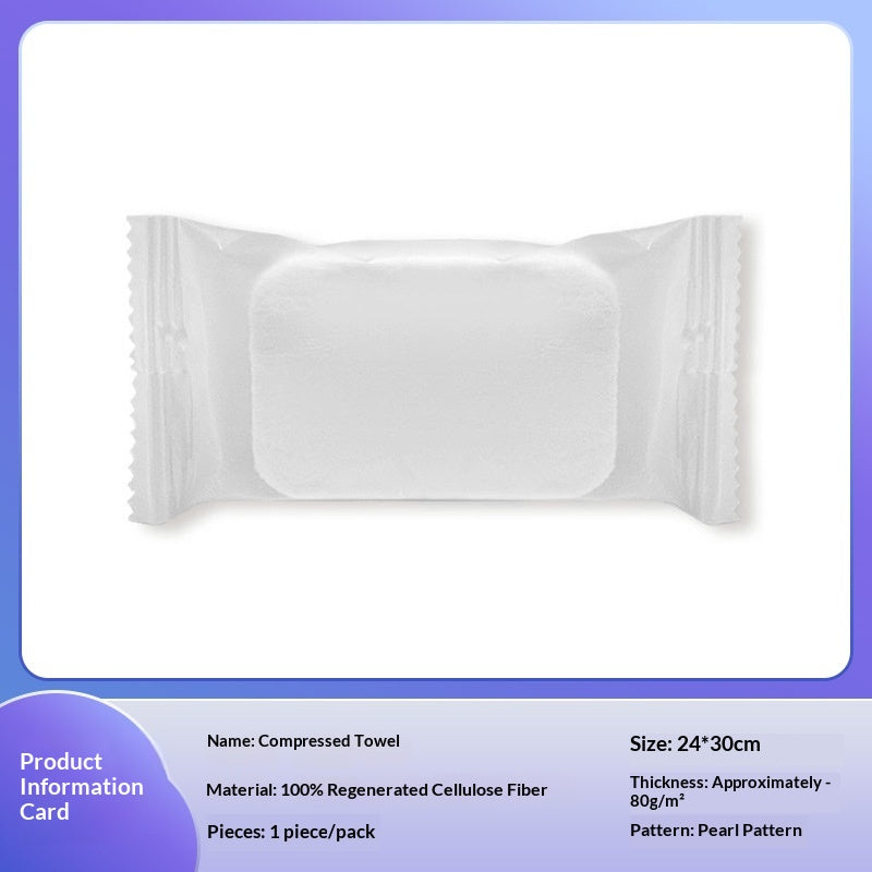 Petite serviette en coton jetable comprimé avec emballage individuel transparent