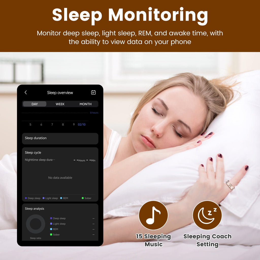 Smart Ring Health Tracker Fitness Sleep Stress HRV Tracker avec charge Cas magnétique Cha