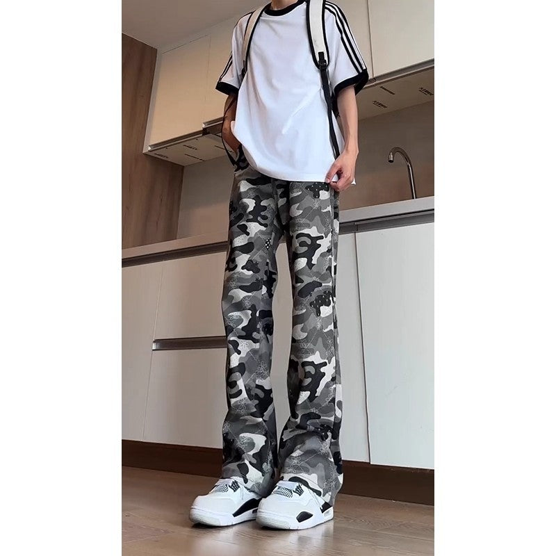 Camouflage Pantalon large à jambe droite
