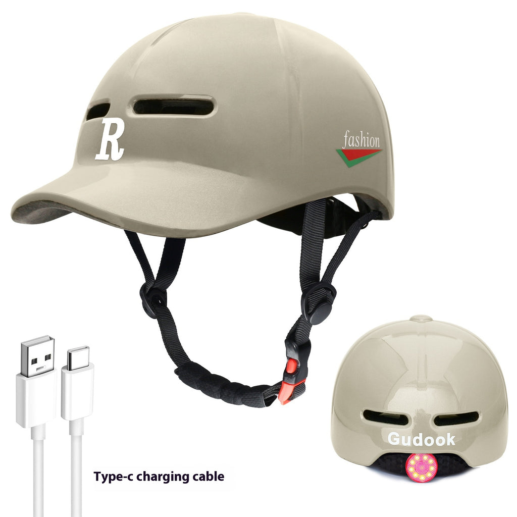 Duck Tongue Integrated Bicycle Helmet Warning Light