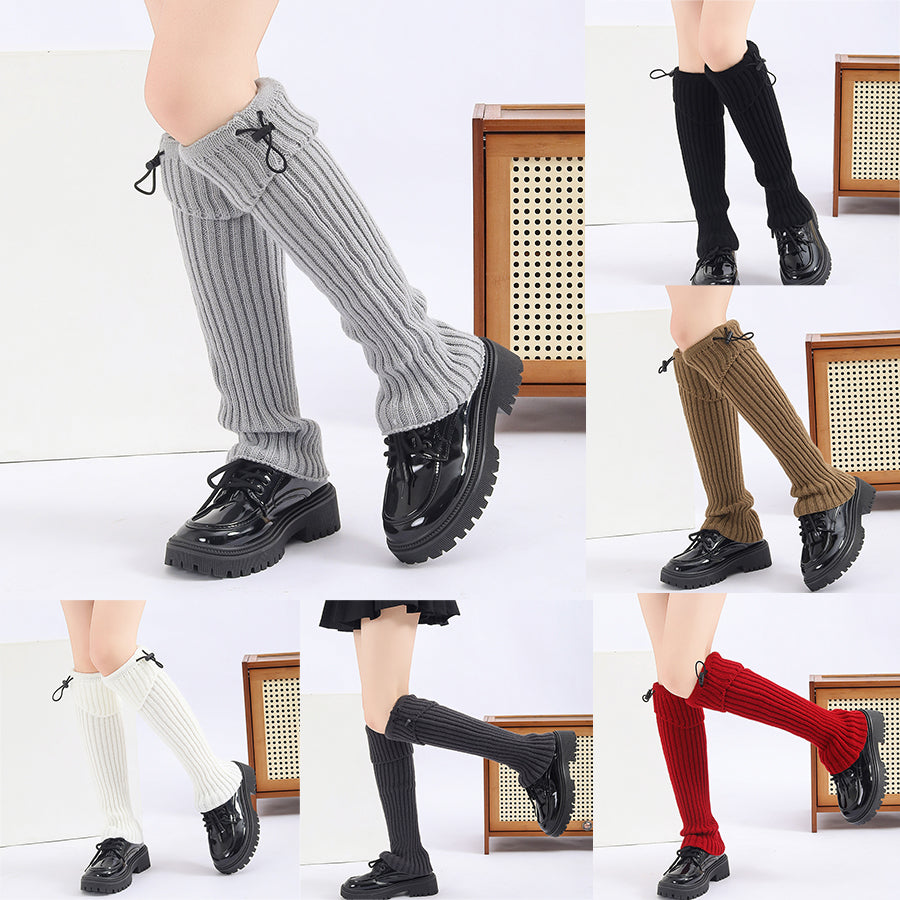 Bracelet en cuir polyvalent solide à jambes tricotées Warmer Couverture jambe Warmer pour la fête quotidienne