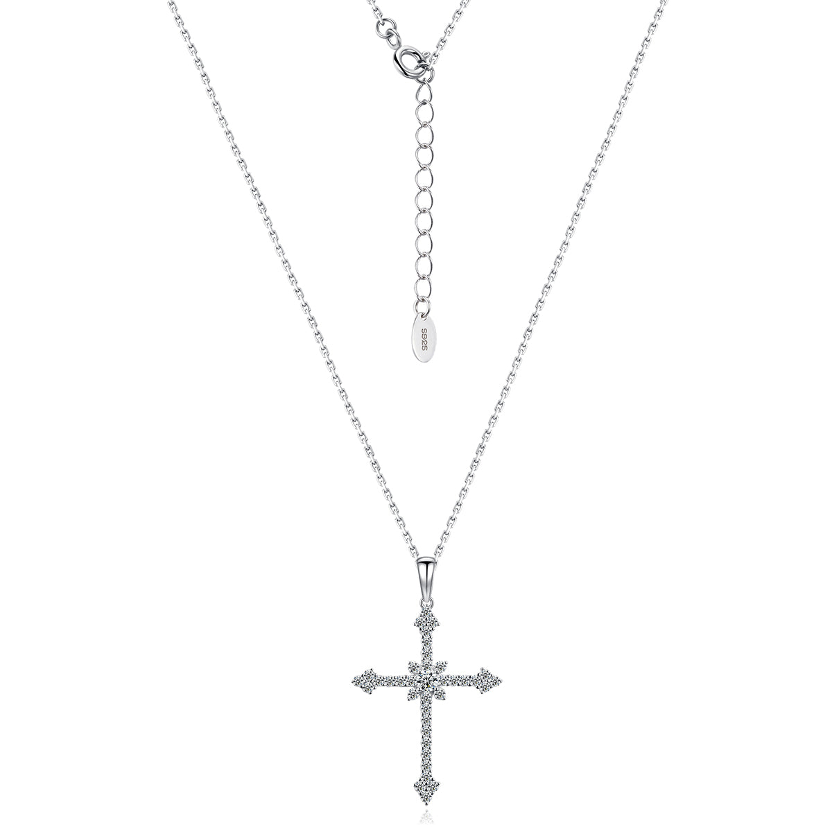 S925 Collier de traverse en mousse d'argent sterling 3.0mm Centre D Couleur VVS1 40-45cm Silv
