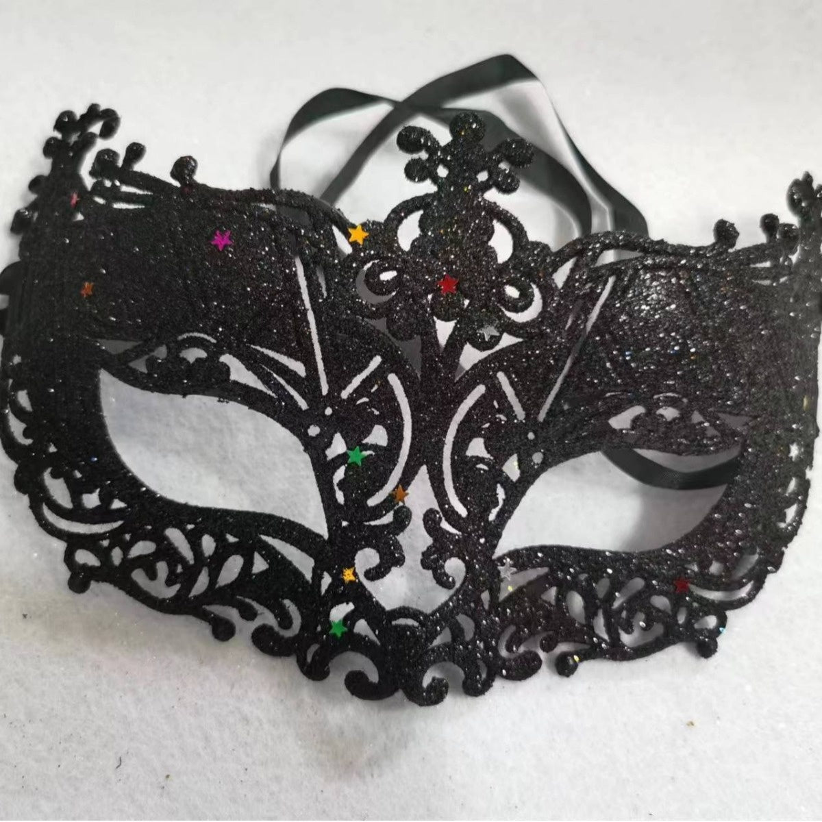Poudre d'or Masque Sexy Masque Prince Demi-face Femme Robe de fantaisie Masque à oeil de balle