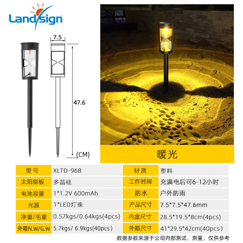 Lampe à gazon solaire à hourglass