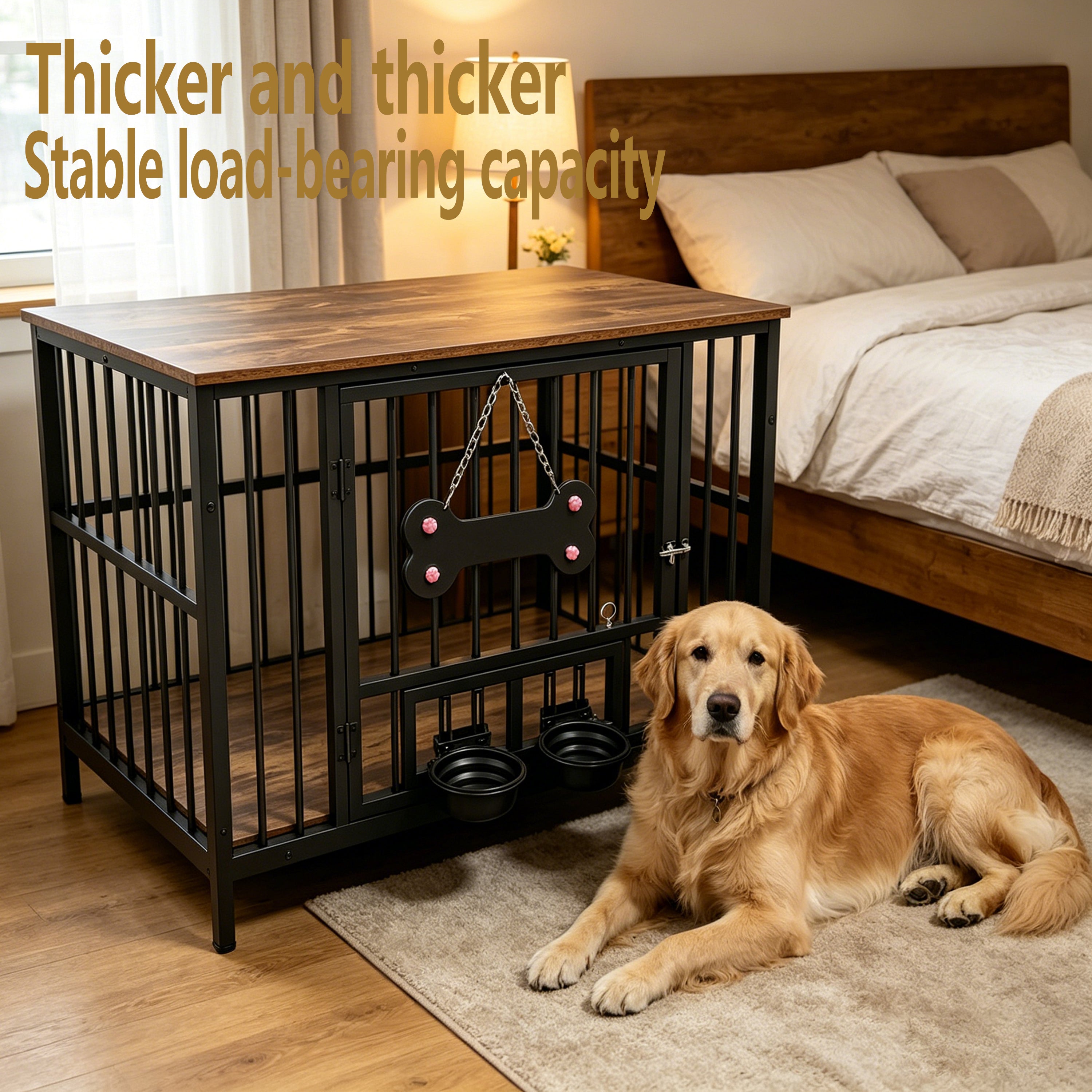 Bois ancien grain de chien bord de cage