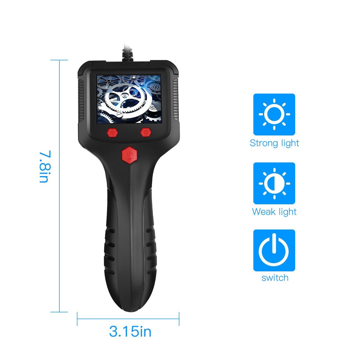 Caméra d'endoscope étanche HD double-Lens avec lumières intégrées