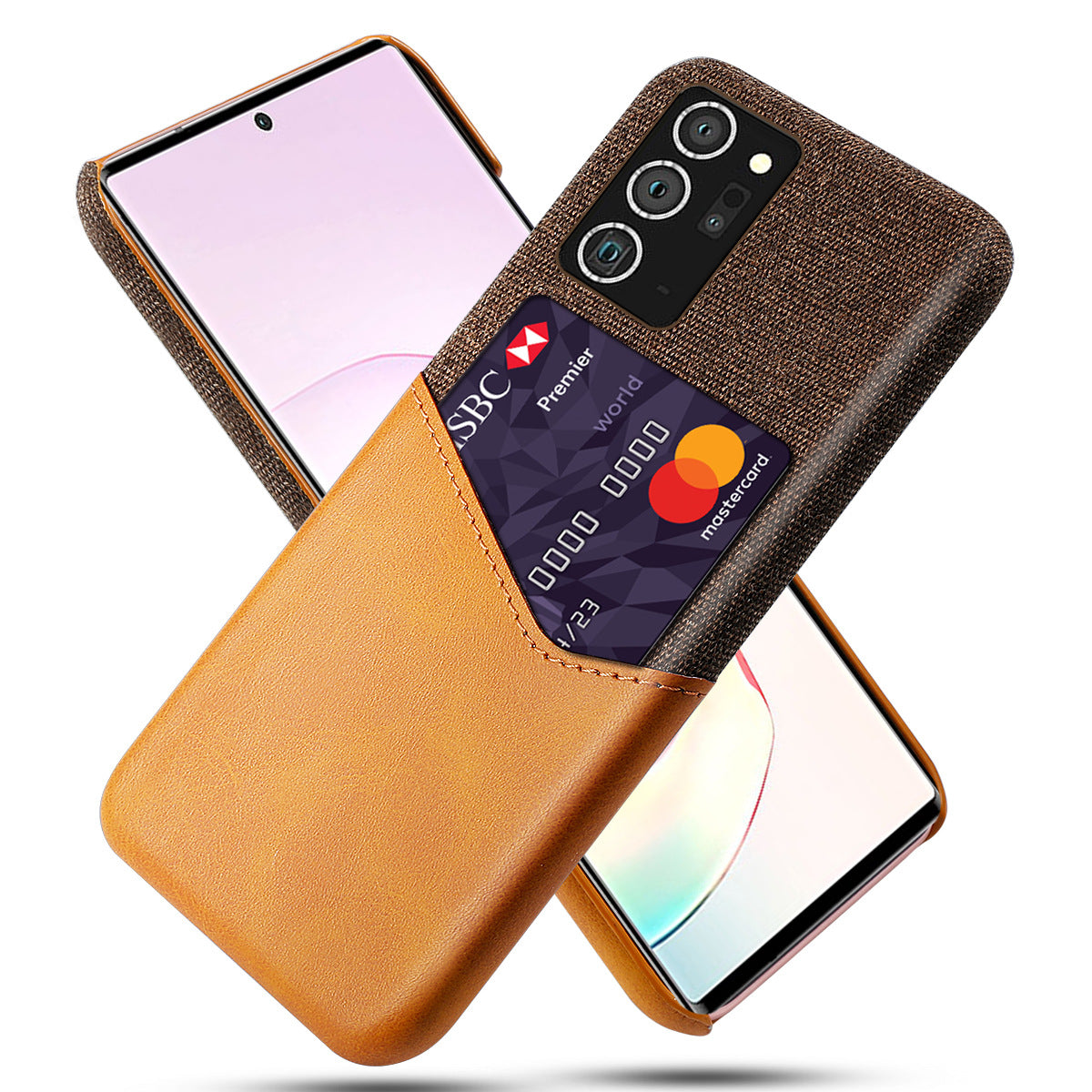 Couvercle de téléphone mobile modèle de tissu Carte unique étui en cuir de protection