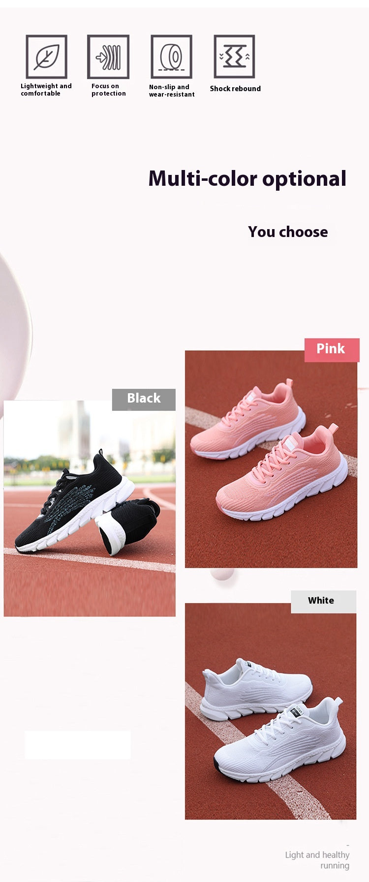Confortable légère course à pied Casual Flat Shoes Sneaker