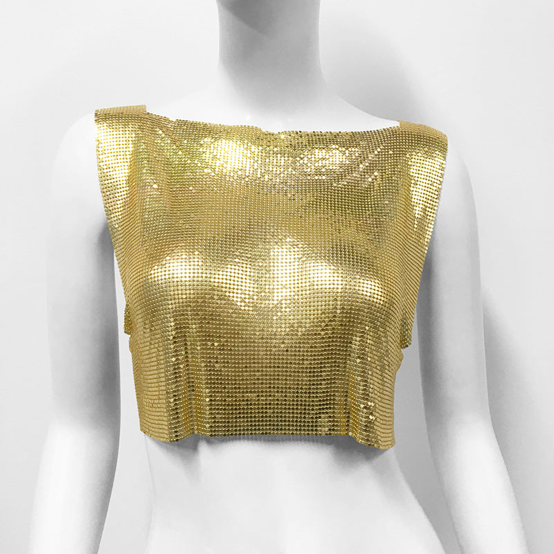 Les paillettes en métal pour femmes Top Veste de style doux et épicé