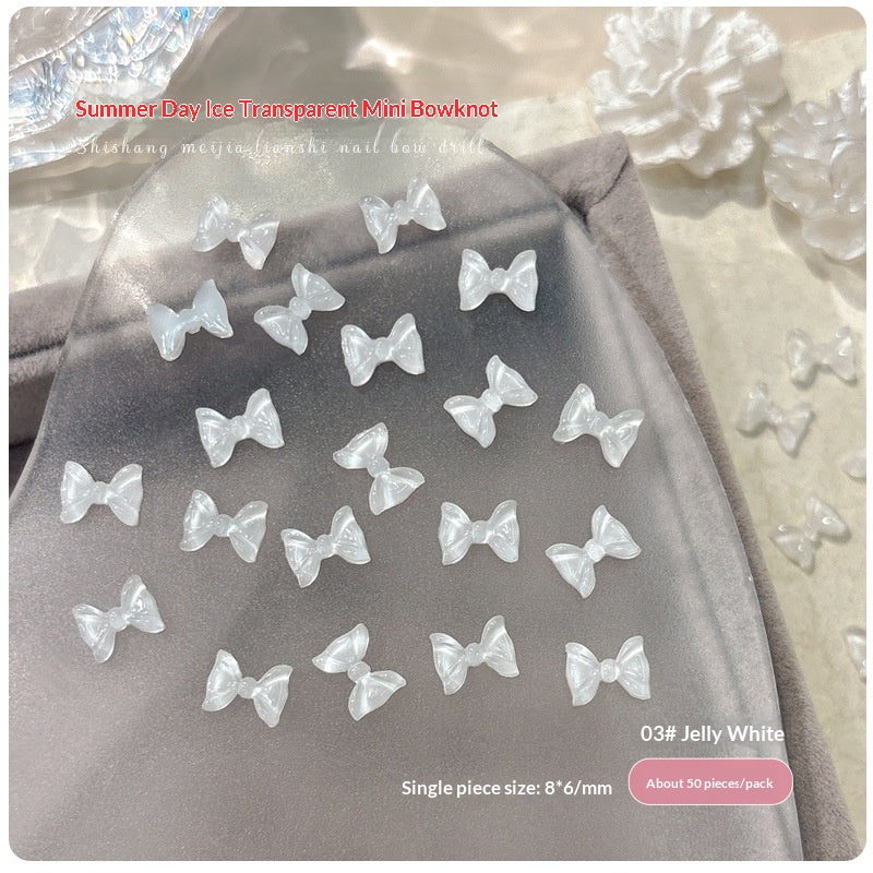 Accessoires d'art à clous en résine à arc transparent de 50 pièces