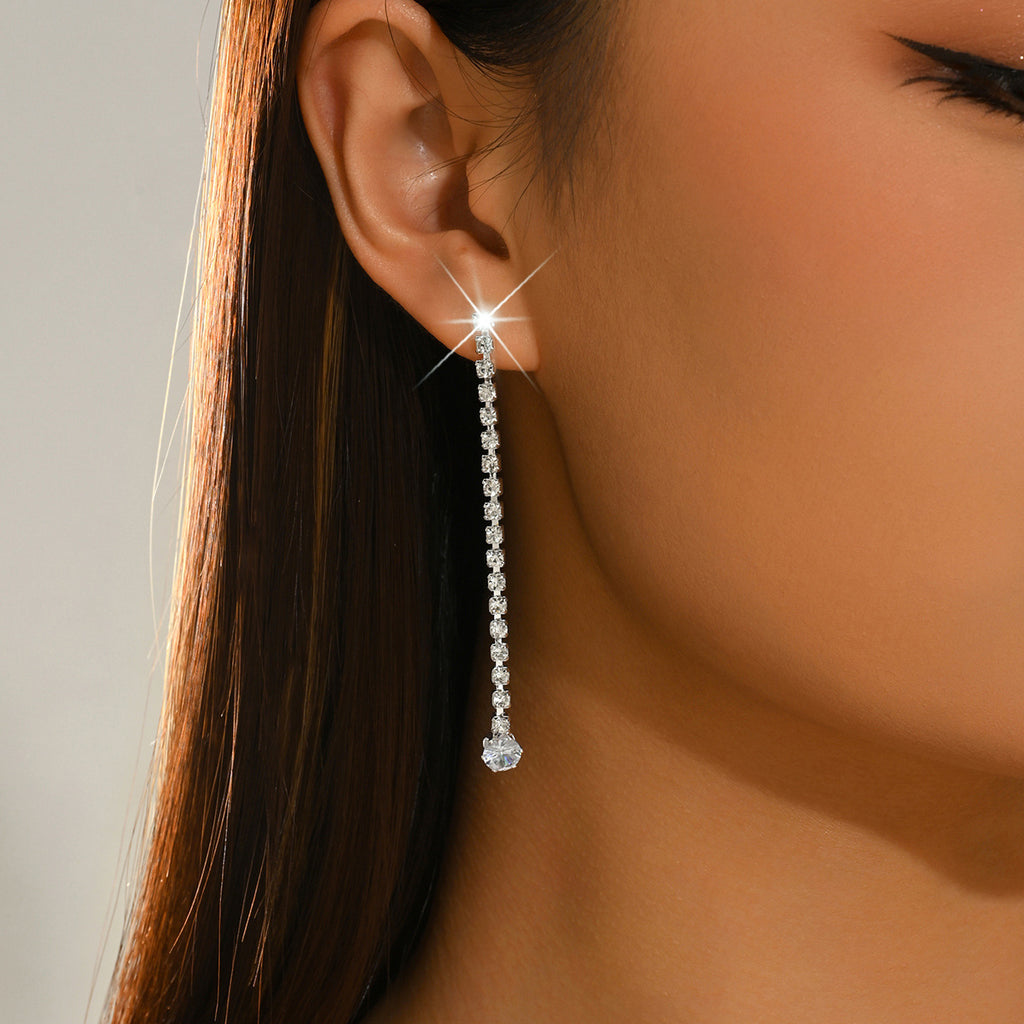Boucles d'oreilles de chaîne de tennis pour femmes