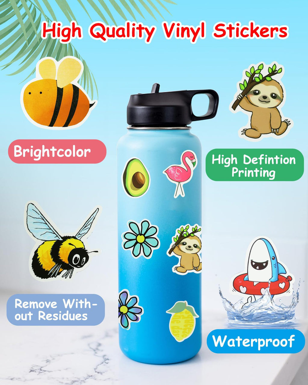 Stickers Style 200 pièces Bricolage décoratif notebook de bagages Etiquette imperméable