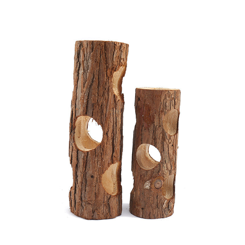 Hamster Pipe en bois massif Bird Platform Rabbit Molar Chiens et chats Toy Tree Tube
