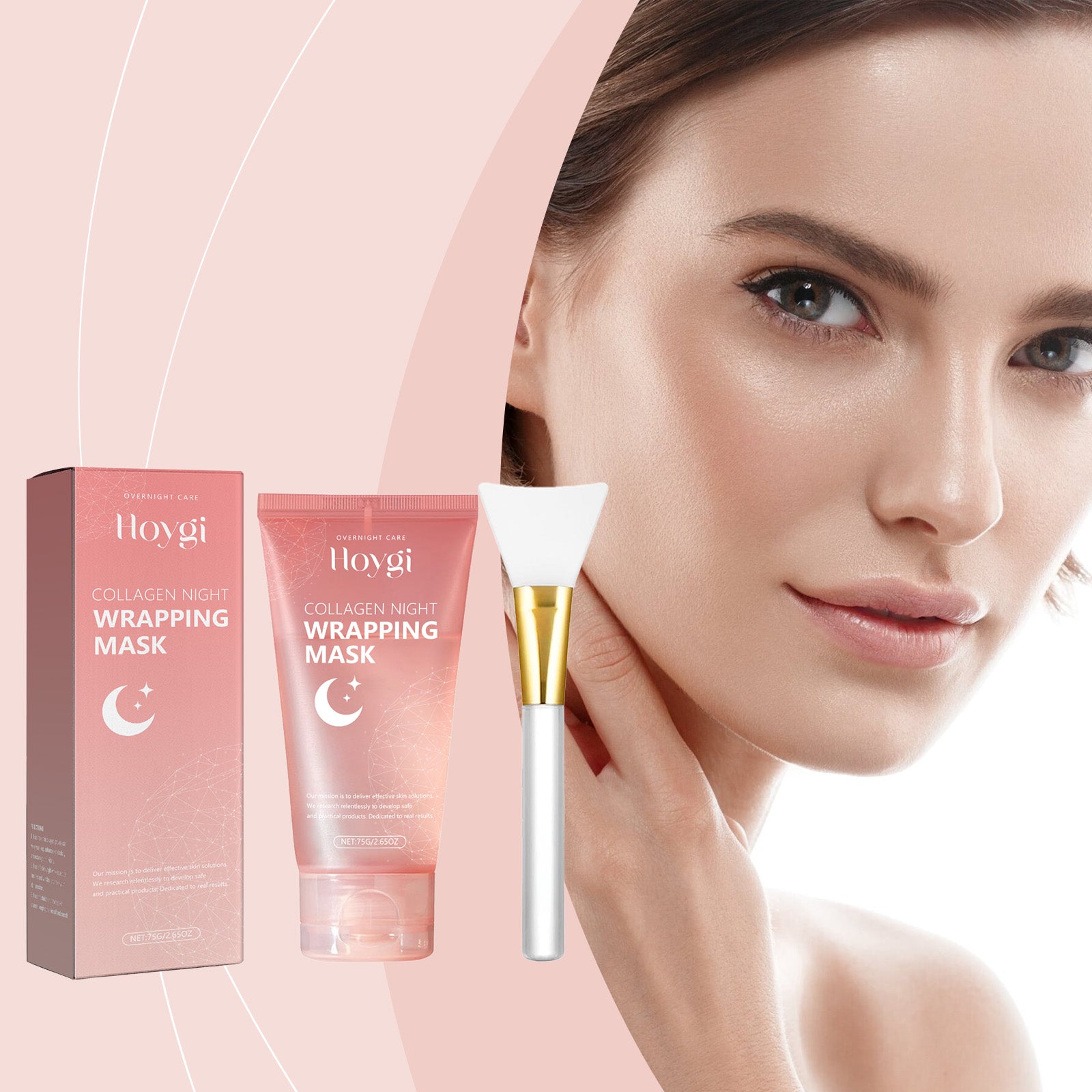 Collagène Peeling et Tearing Masque faciale 75g-1 Masque faciale Boîte à brosses