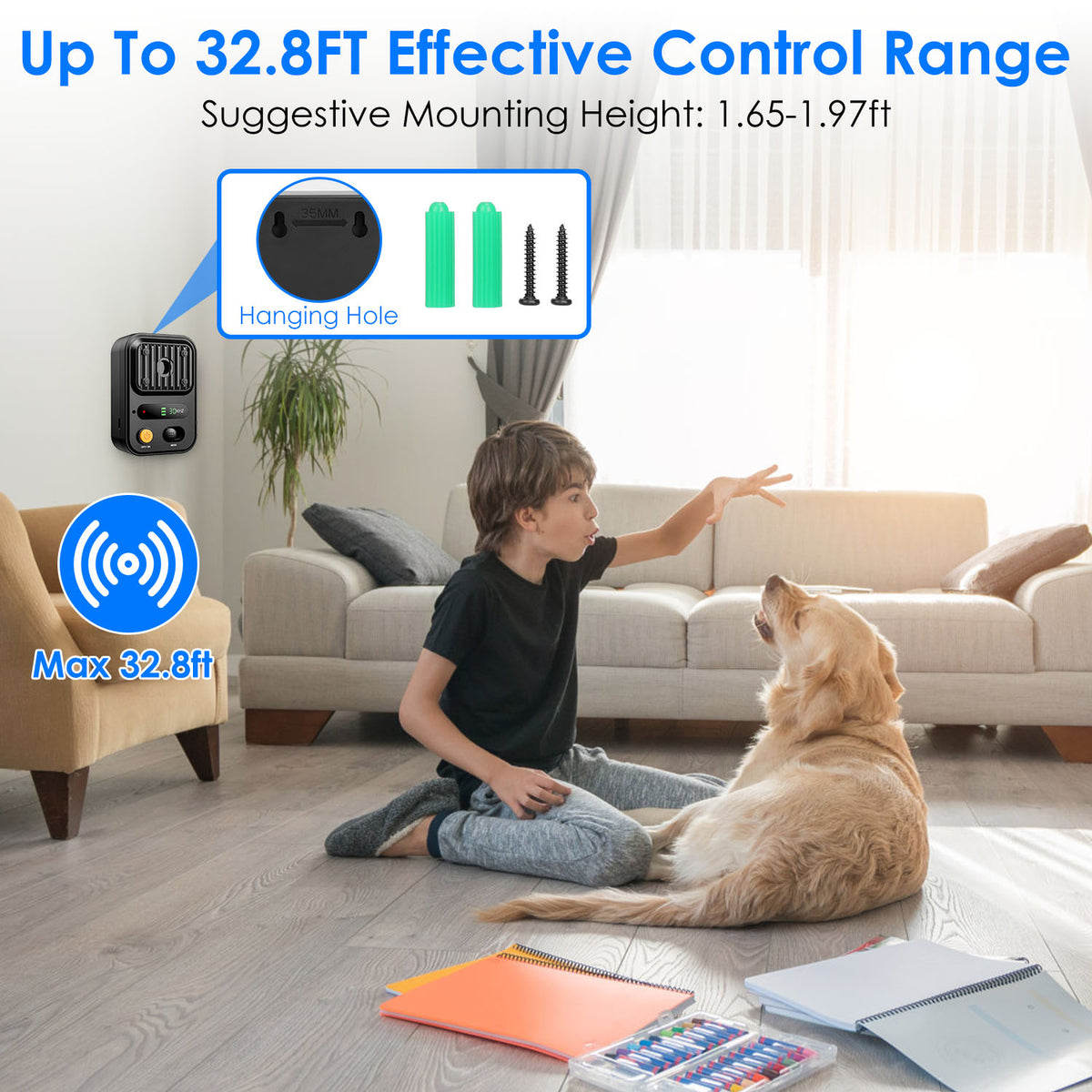 Options couleur noir-vert -- 1Pc Ultrasonic Anti-Barking Device Rechargeable Auto Dog Bark