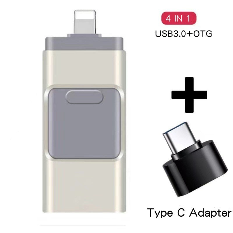 Multifonctionnel téléphone mobile U-disque adapté pour téléphone mobile quatre-en-un métal