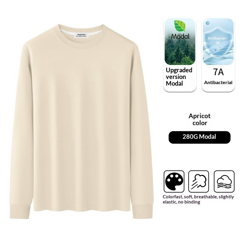 T-shirt à manches longues à manches longues pour homme minimaliste à col d'équipage