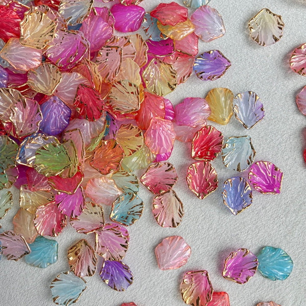 Perles de feuille de coquillage en or gradué