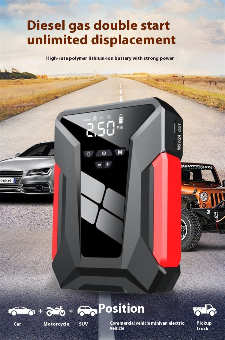 Auto Power Bank Alimentation d'urgence de démarrage Machine tout-en-un gonflable 12V