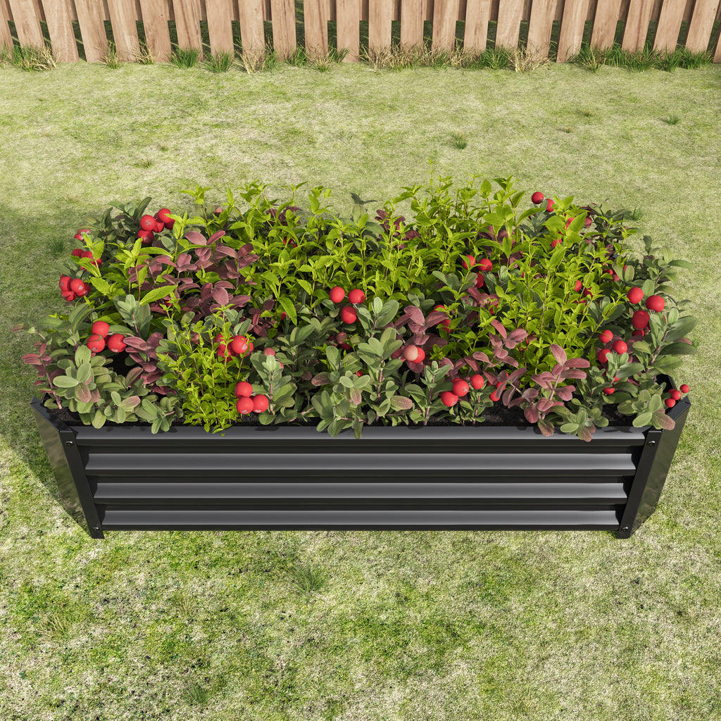Lit de jardin en métal 4×2×1ft noir