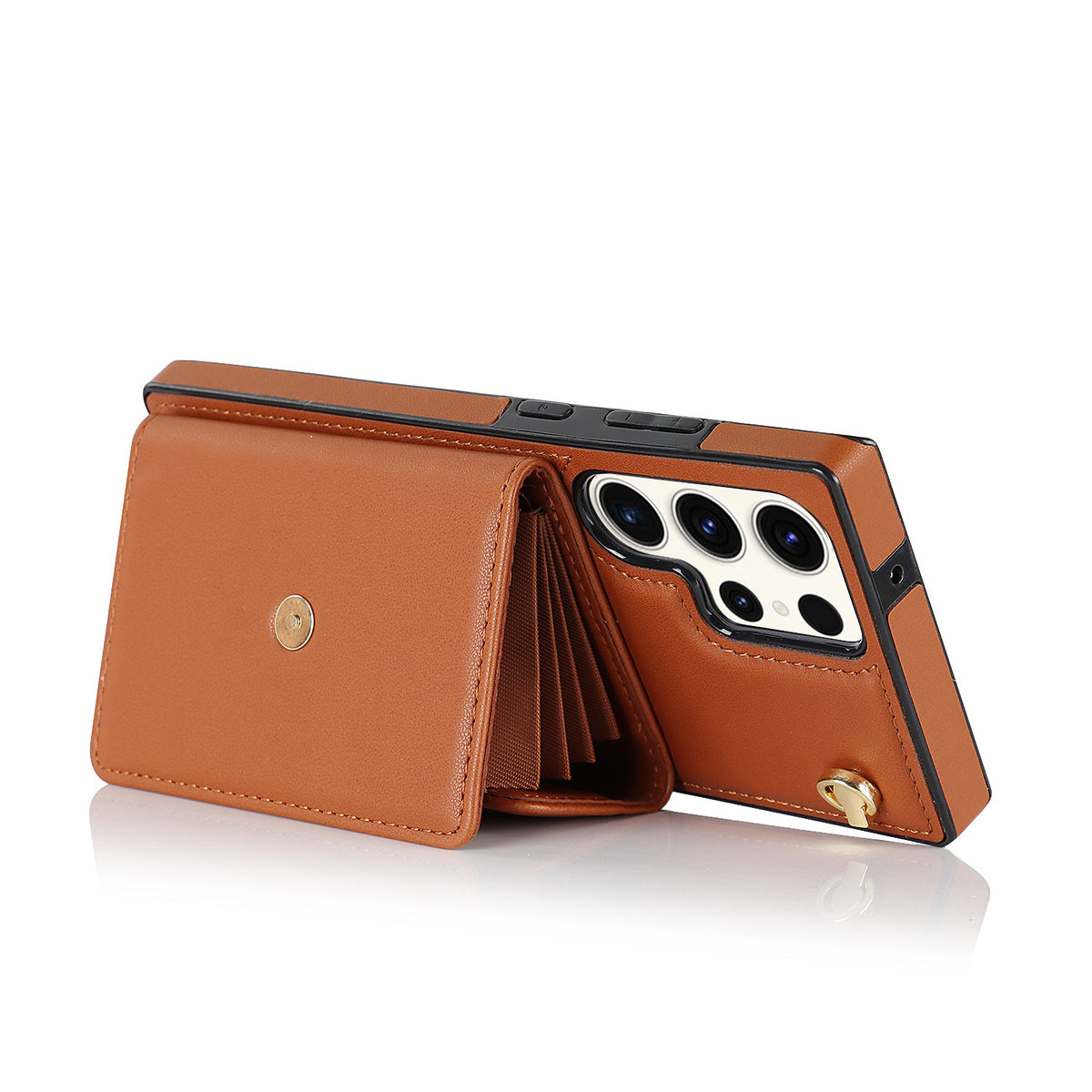 S23Ultra Carte Orgue Boîtier en cuir A13 Crossbody Phone Case