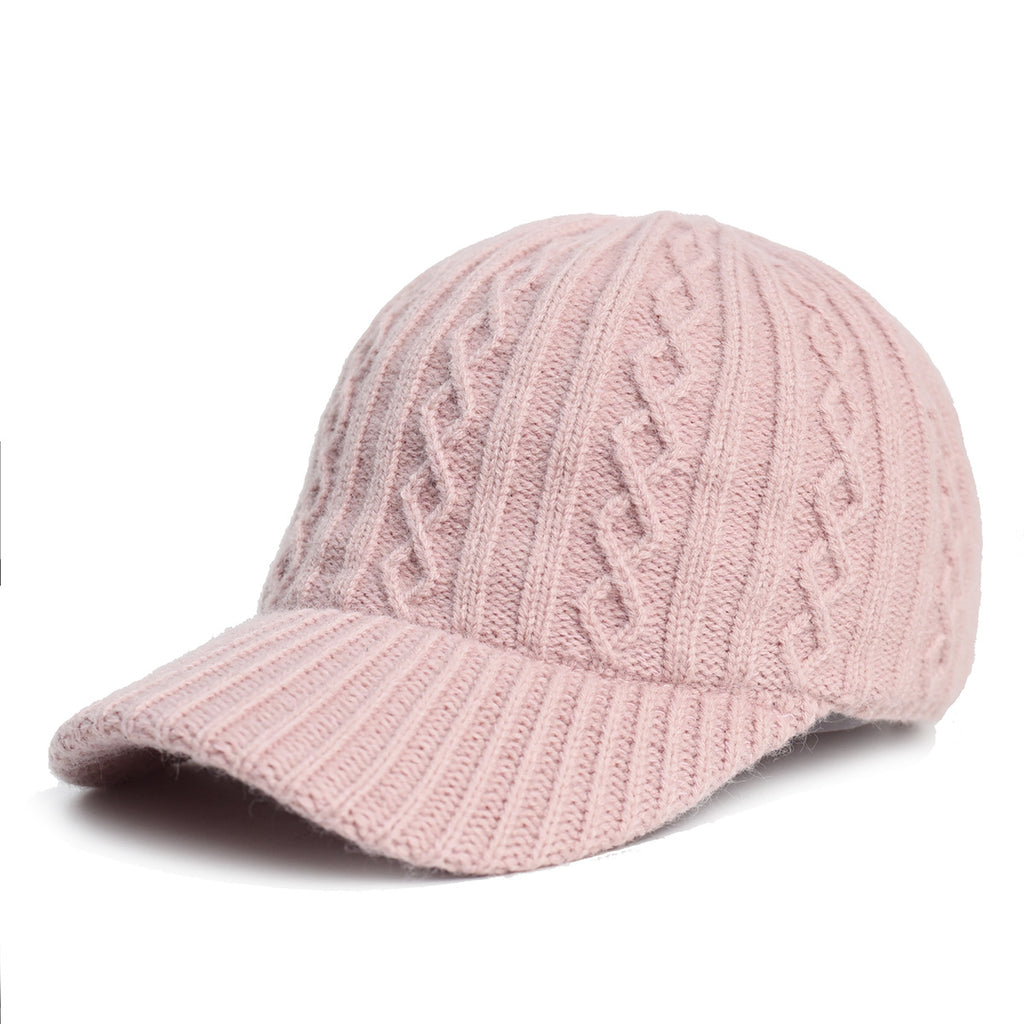 Knitting Laine Cap de baseball Coréen chaud de couleur solide plaque de lumière Peaked Cap