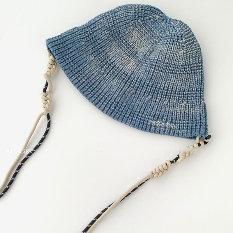 Chapeau casual et élégant Knit Fisherman qui aplatit le visage en le rendant plus petit
