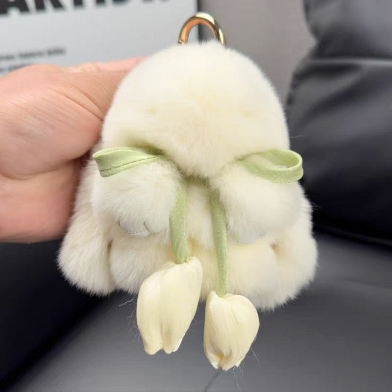 Pendentif en peluche mignon petit lapin porte-clés