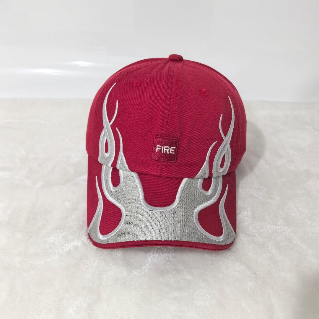 American Retro Hip-hop Style Casquette de baseball de flamme multicolore