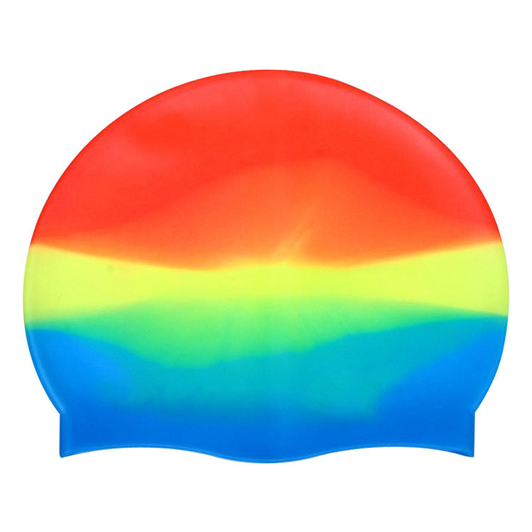 Silicone Cap de natation Gradient Blocage de couleur Imperméable Impression