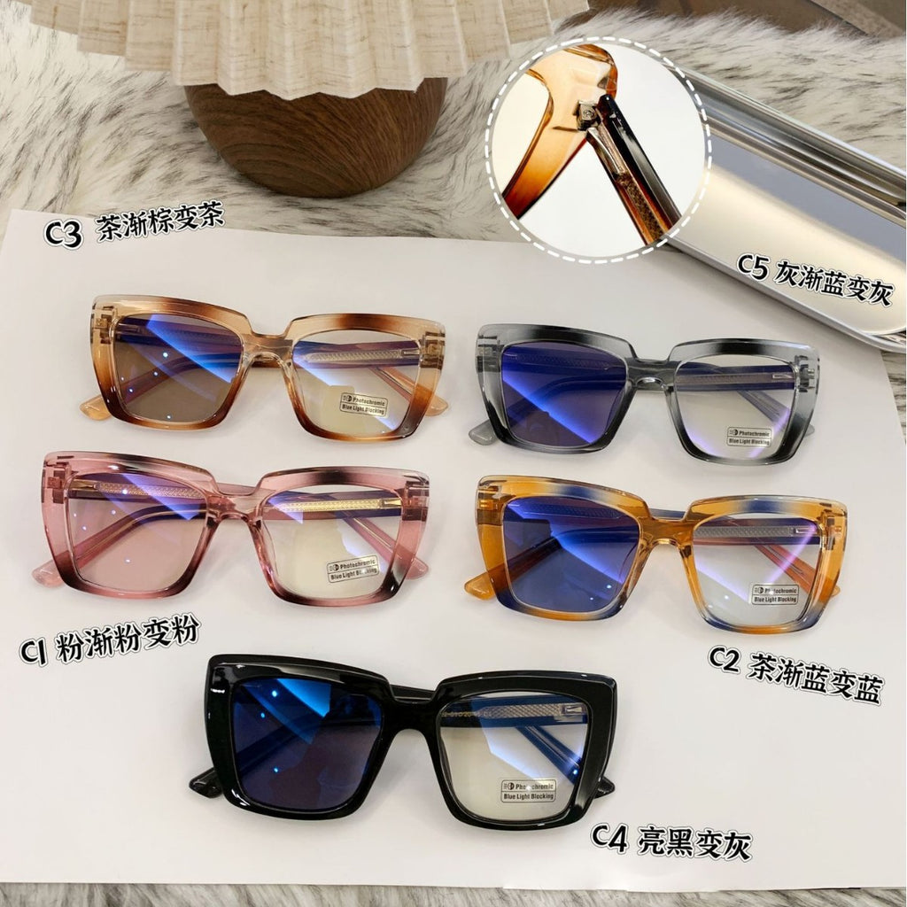 Lunettes de soleil de style européen et américain avec verres à changement de couleur