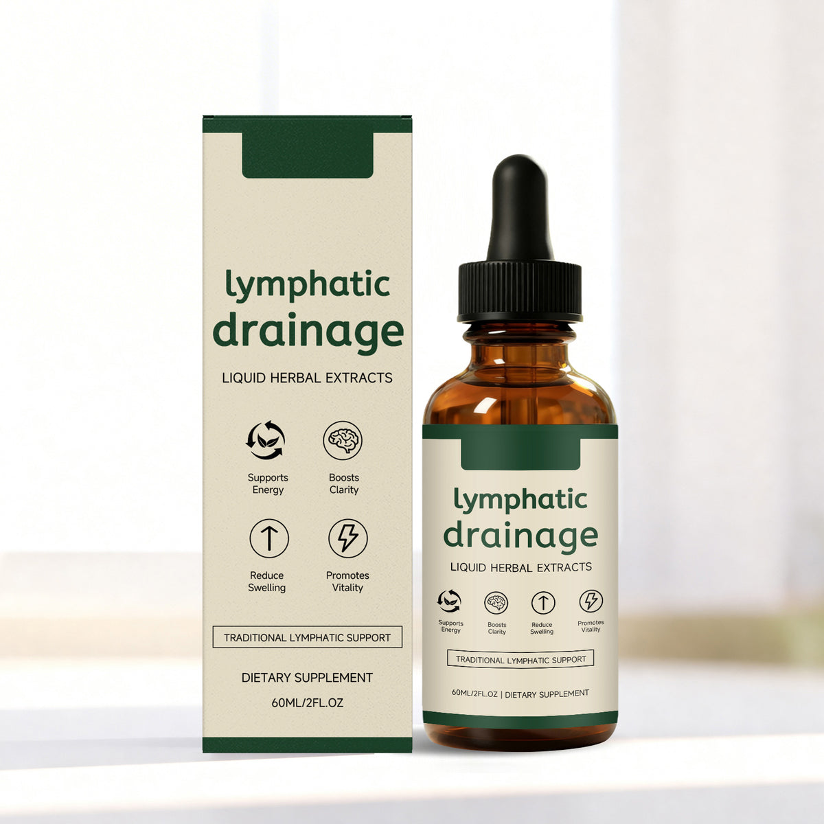 Lymphe soutien de la santé gouttes à base de plantes 60ml boîte