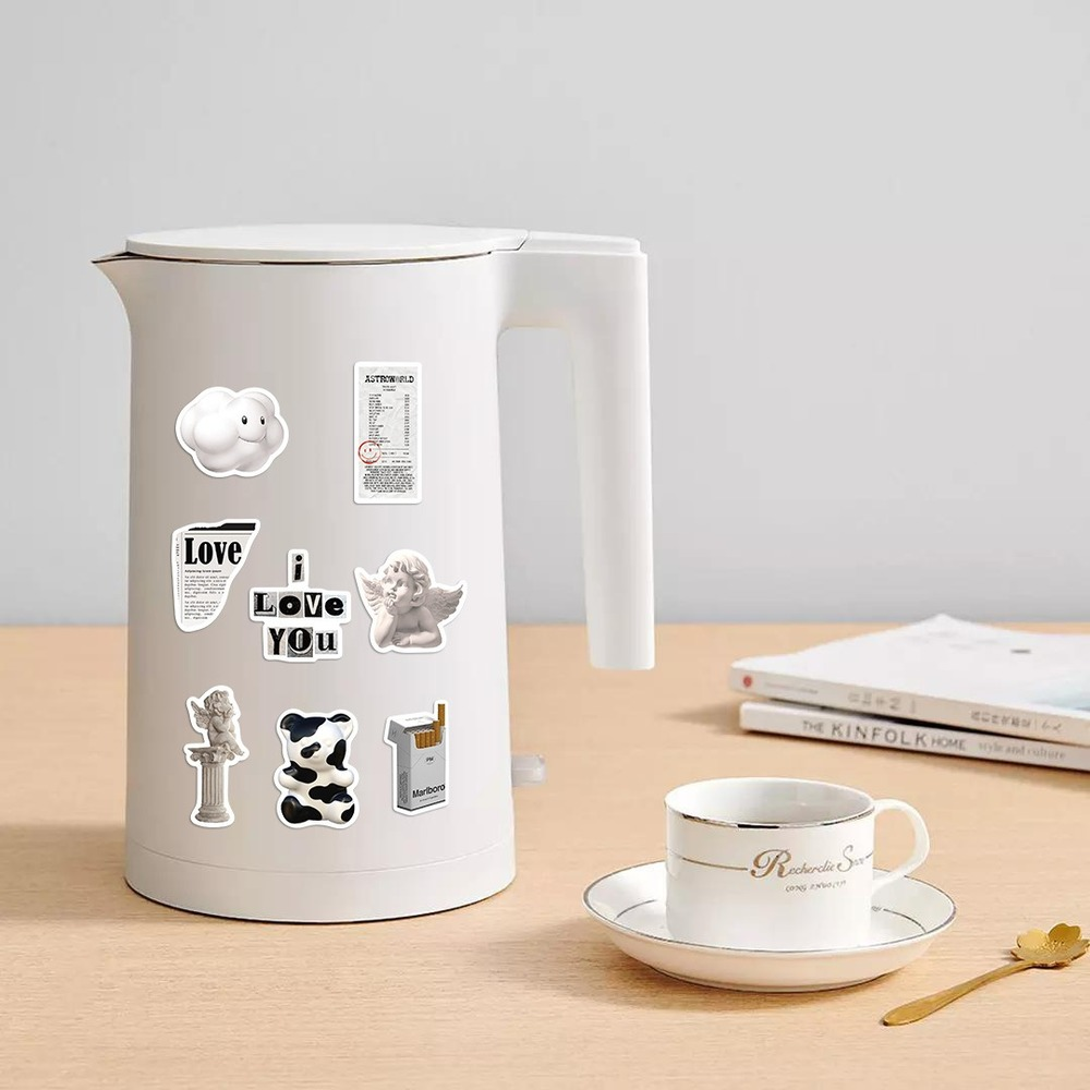 Black and White Style simple ordinateur portable café tasse de thé à thé imperméable peinture
