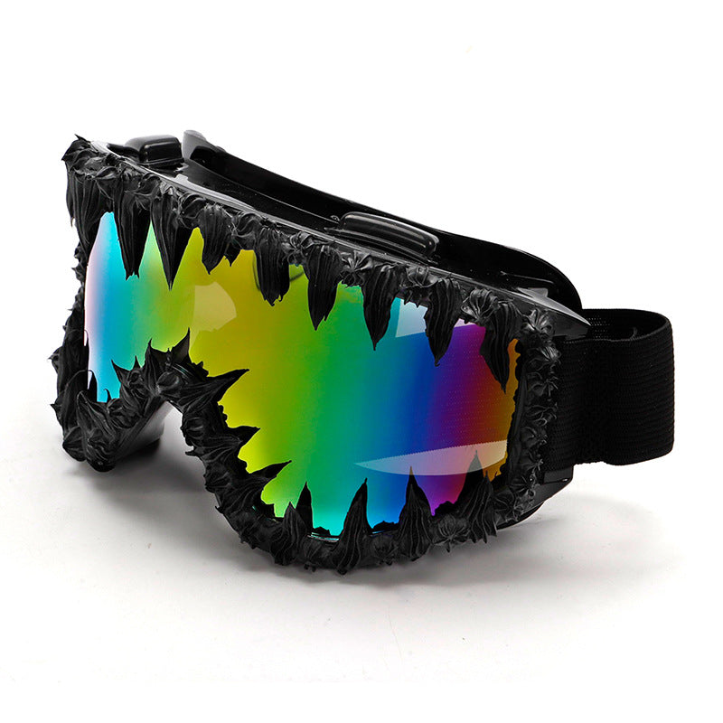 Lunettes de soleil réfléchissantes en résine de rinçage en style Hip-HopRock