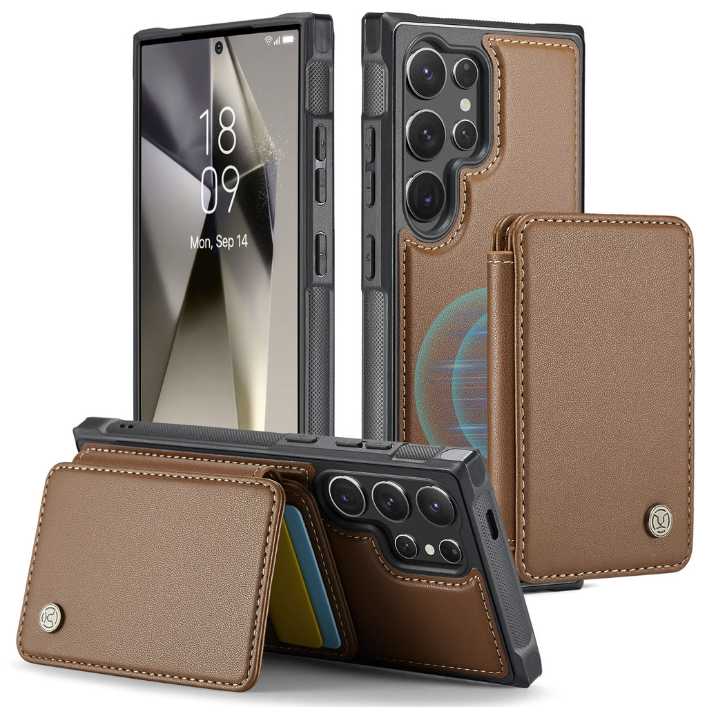 Carte magnétique Business Drop-résistante boîtier de téléphone en cuir
