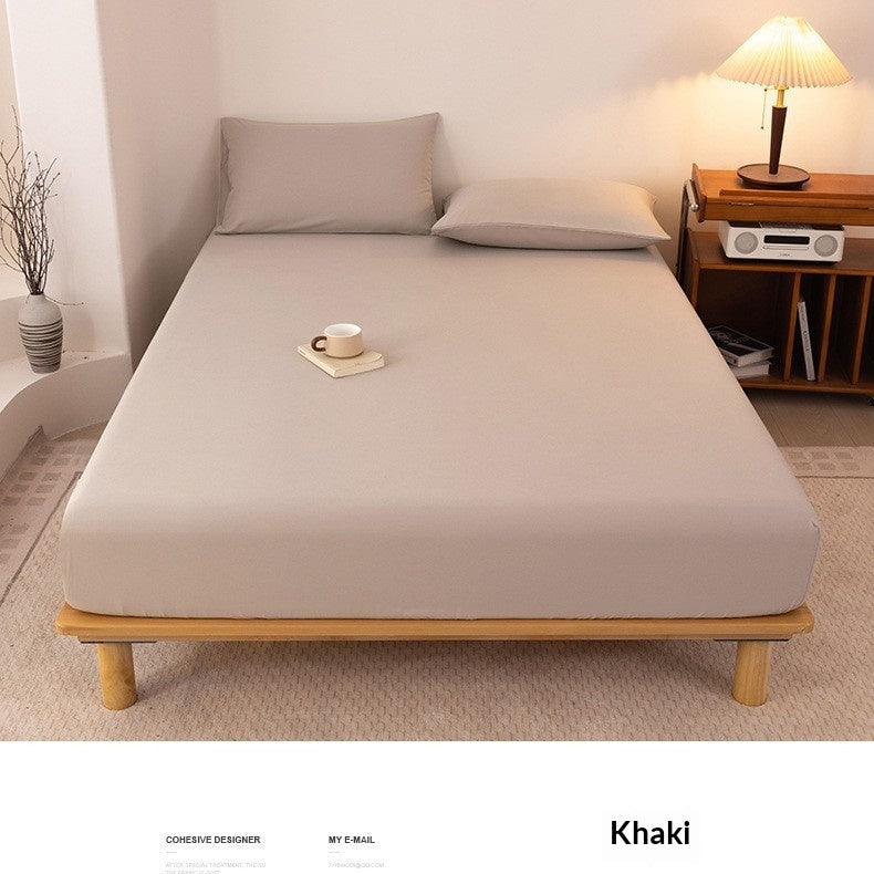 Lavé brossé de couleur solide feuille ajustée anti-dérapant couverture de lit tout-Inclusive Matelas Protecto