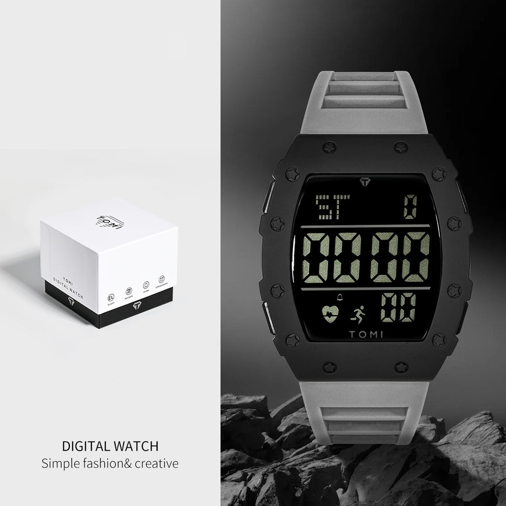 Style étudiant Trendy Montre homme bouton multifonction