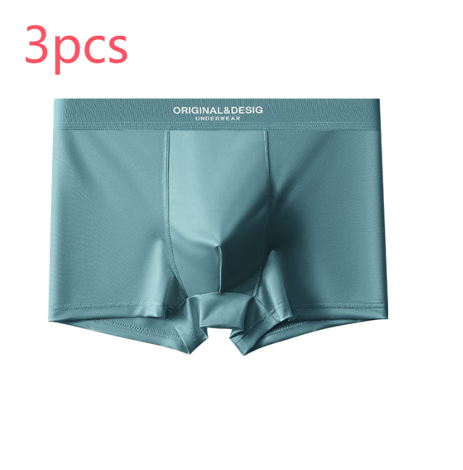 Sous-vêtements en soie de luxe satiné de luxe pour hommes Boxers respirants d'été Boxers