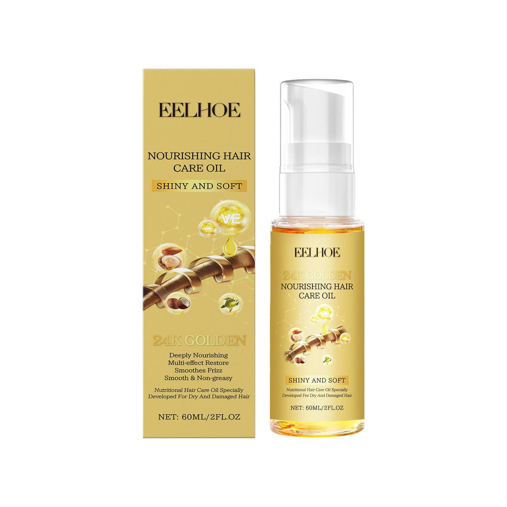 EELHOE 24K Huile de soin des cheveux dorés