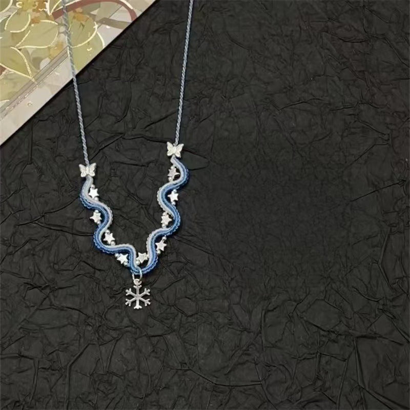 Ciel étoilé et flocons de neige s'entremêlent pour former un bracelet et un clavicule de style chinois Nec