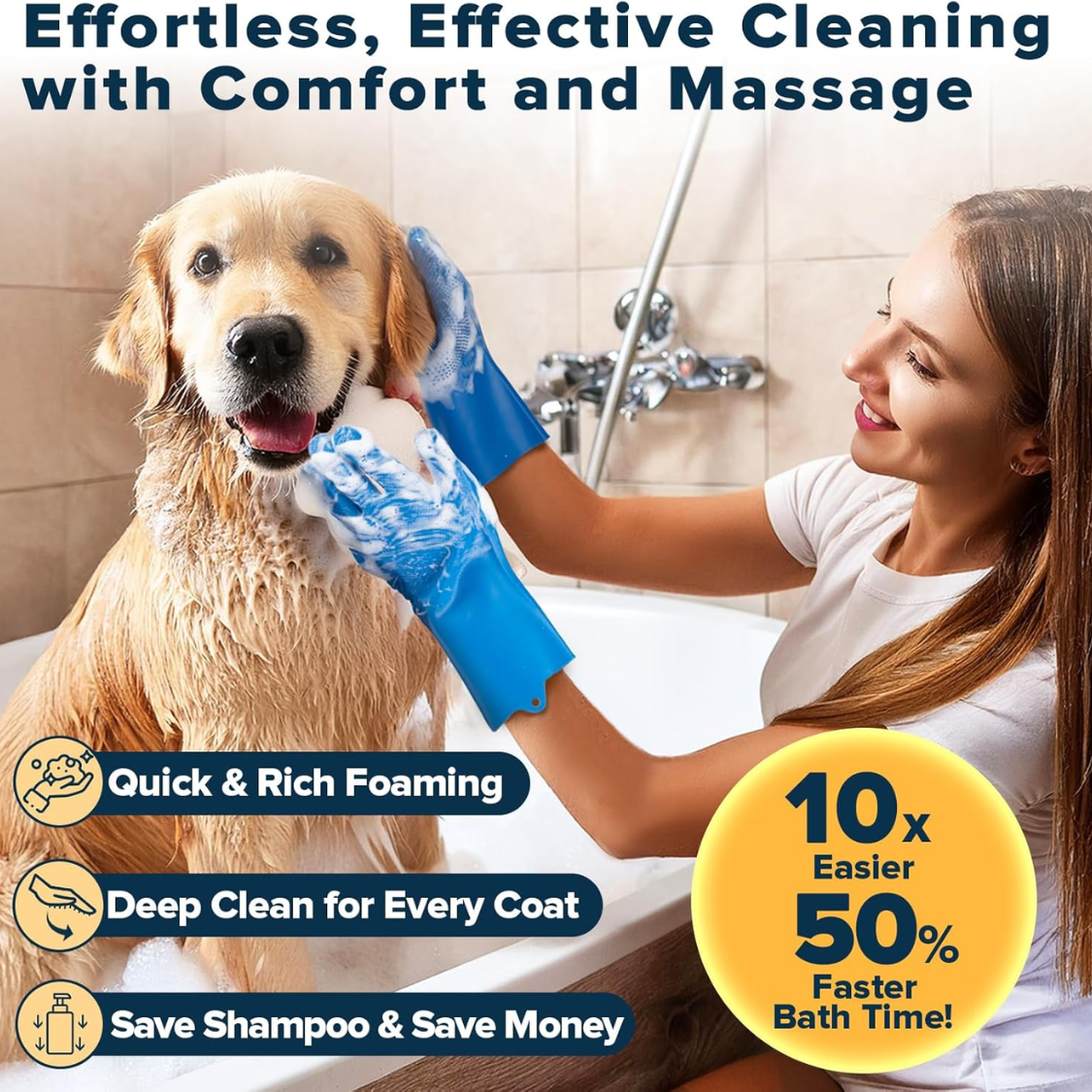 6PCS Fournitures de salle de bain pour chiens