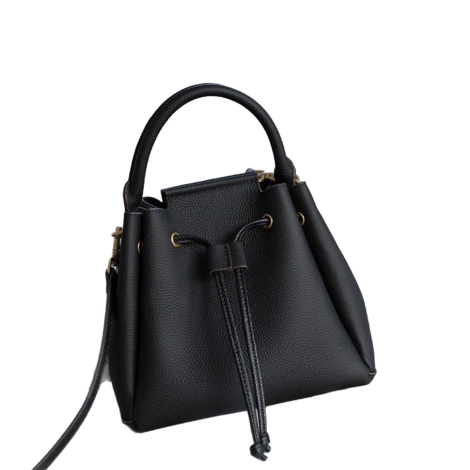 Sac de seau à cordons en cuir togo pour femmes