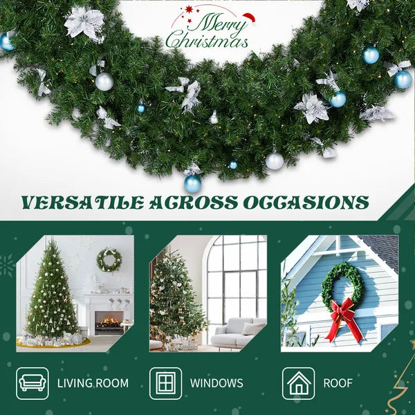 48in Pré-éclairé couronne de Noël