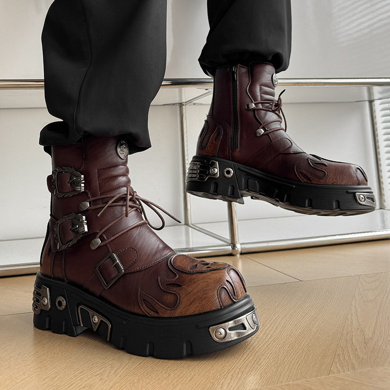 Chaussures en métal style punk foncé rétro